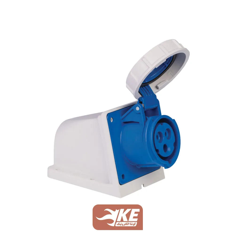سوکت صنعتی 3 شاخه 16 آمپر مادگی دیواری IP67 برند METE مدل 406603v