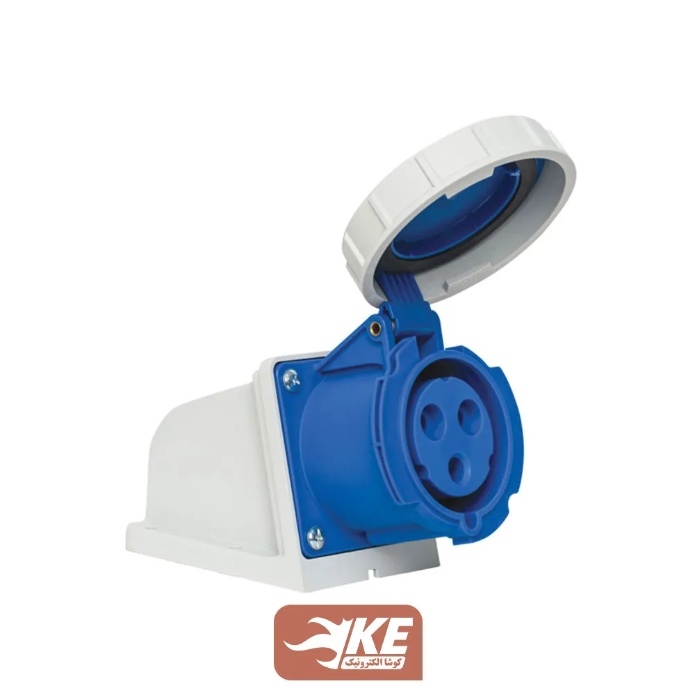 سوکت صنعتی 3 شاخه 32 آمپر مادگی دیواری IP67 برند METE مدل 406612v