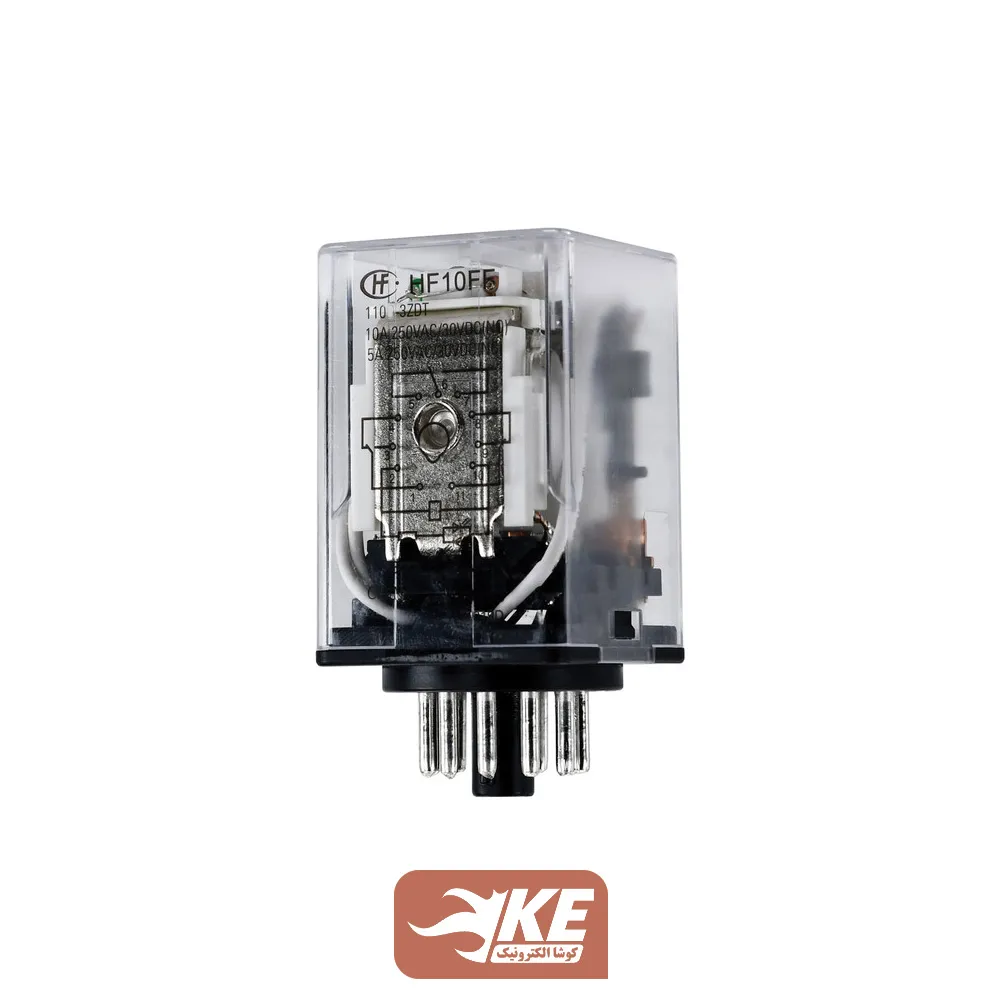 رله 110VAC سه کنتاکت 10 آمپر هونگفا HF10FF/110A-3ZDT