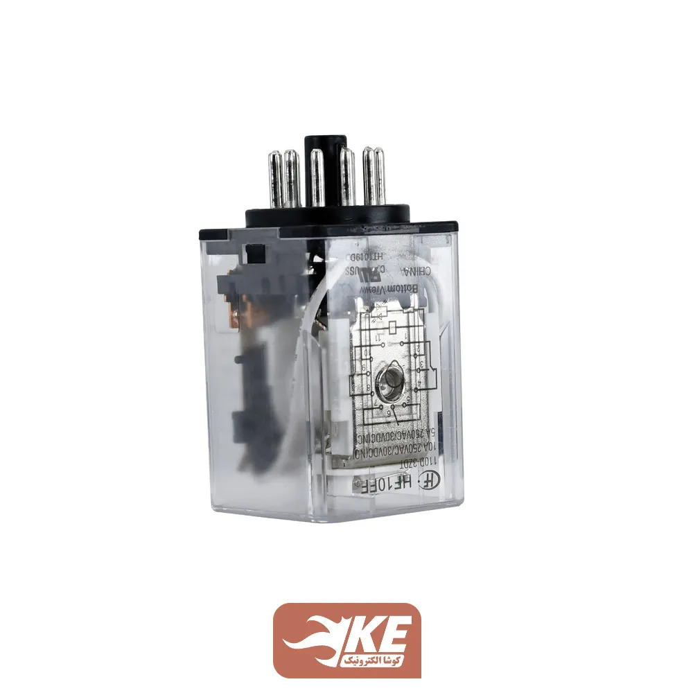 رله 110VDC سه کنتاکت 10 آمپر هونگفا HF10FF/110D-3ZDT