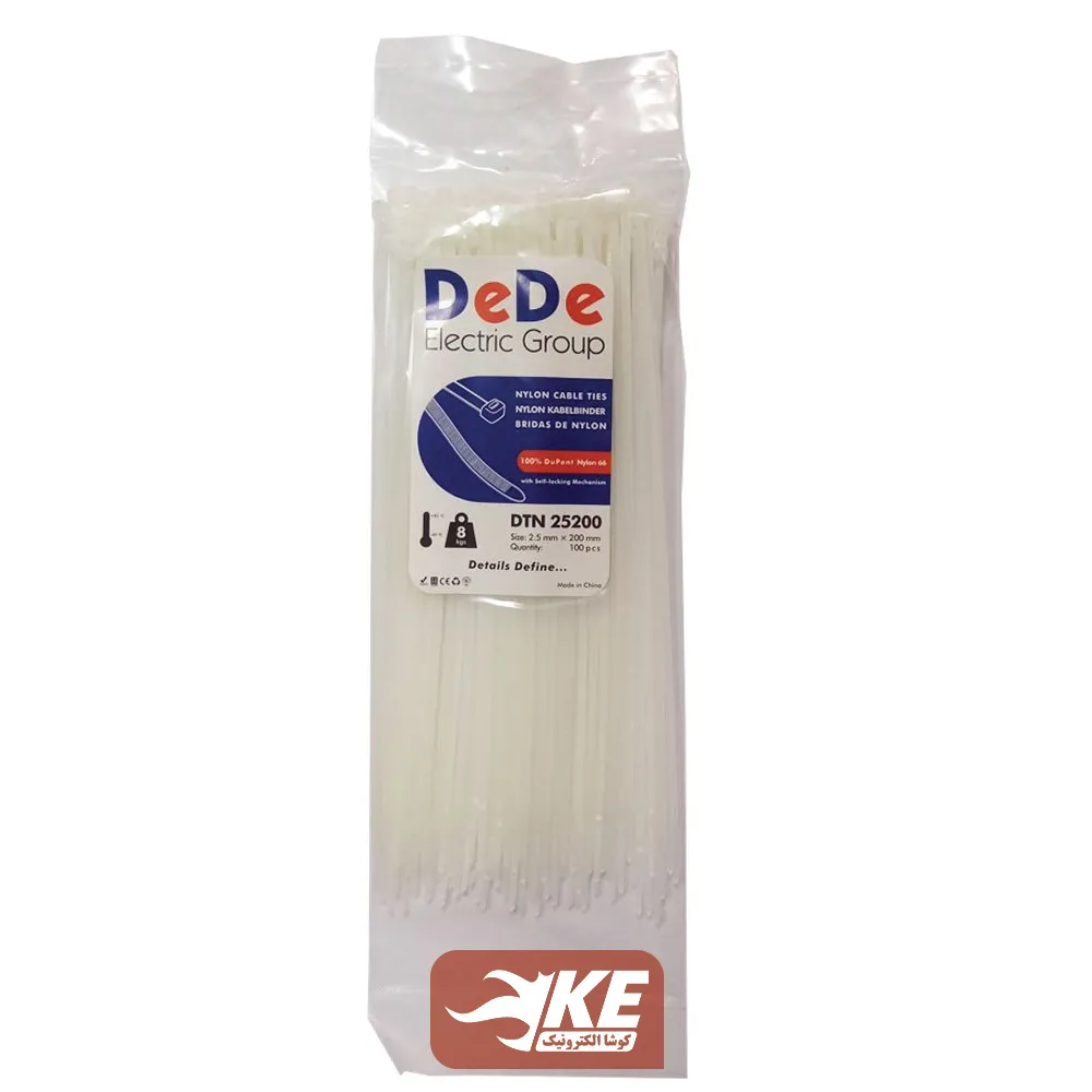 بست کمربندی 20 سانتی عرض 2.5 میلی‌ DeDe بسته 100 عددی DTN25200