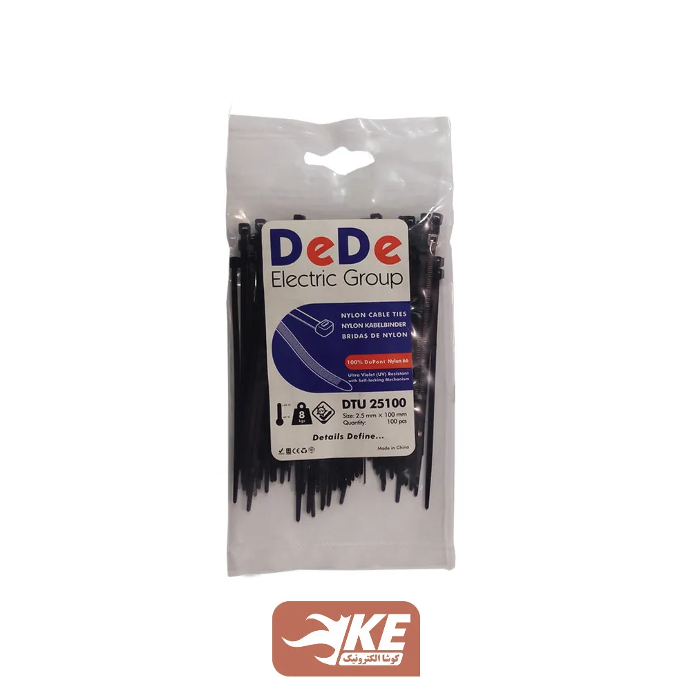 بست کمربندی آنتیUV طول 10 عرض 2.5 میلی DeDe بسته 100 عددی DTU25100