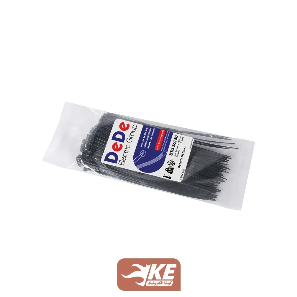 بست کمربندی آنتیUV طول 15 عرض 3.6 میلی‌ DeDe بسته 100 عددی DTU36150