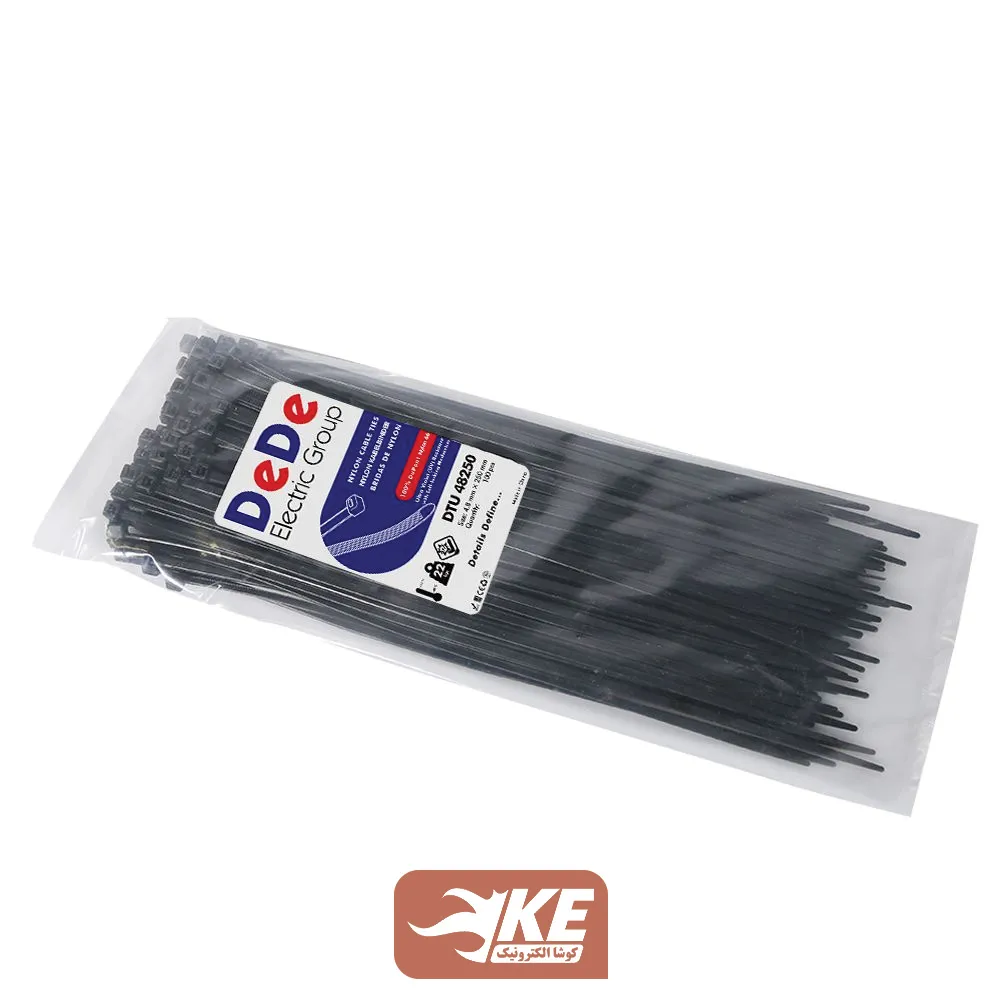 بست کمربندی آنتیUV طول 25 عرض 4.8 میلی‌ DeDe بسته 100 عددی DTU48250