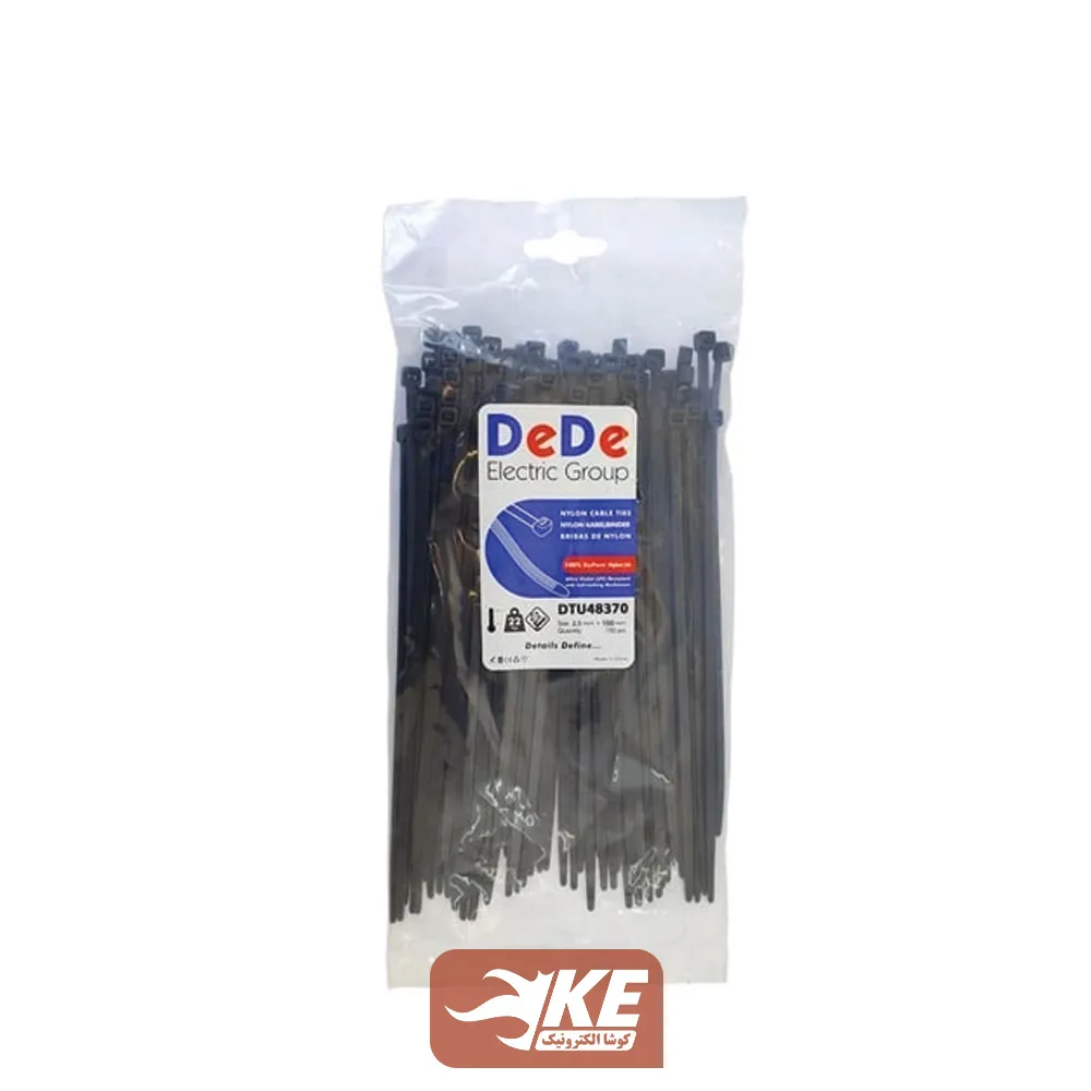 بست کمربندی آنتیUV طول 37 عرض 4.8 میلی DeDe بسته 100 عددی DTU48370