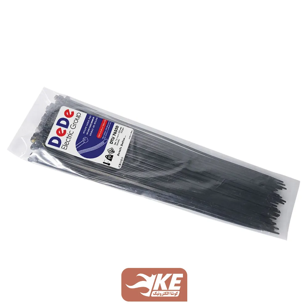 بست کمربندی آنتیUV طول 55 عرض 7.6 میلی DeDe بسته 100 عددی DTU76550