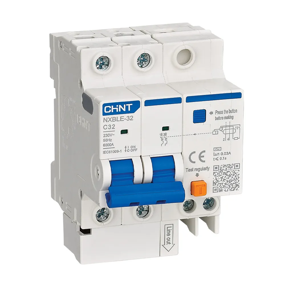 کلید محافظ جان تک پل+نول 32 آمپر ترکیبی چینت سری NXBLE-32