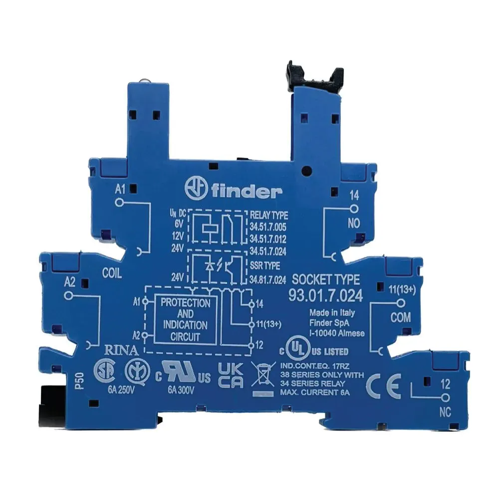 پایه رله PLC مخصوص رله‌های تحریک DC سری 34 فیندر مدل 93.61.7.024