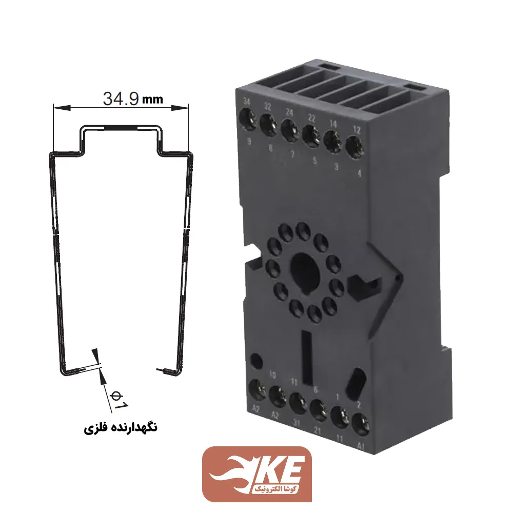 پایه رله سه کنتاکت مخصوص رله‌های سری HF10F-3Z هونگفا مدل 10FF-3Z-C4-H1