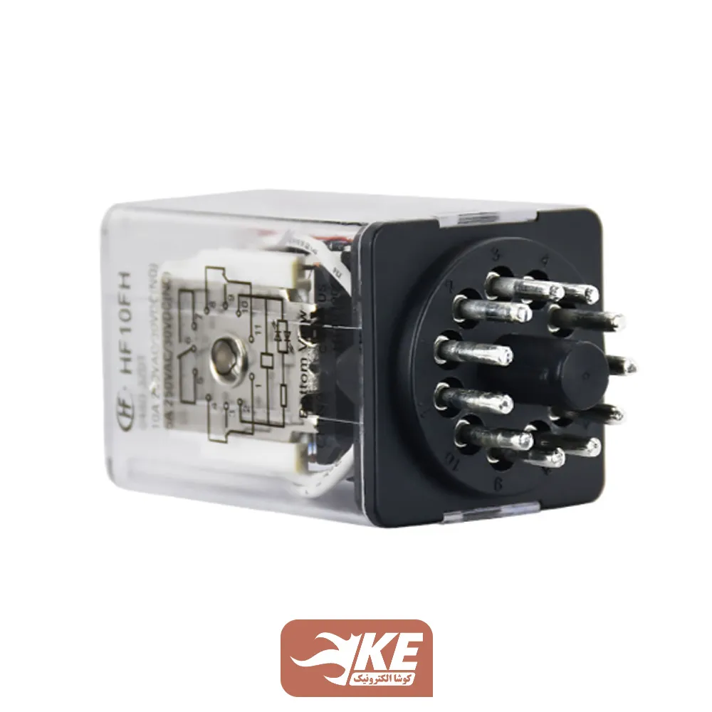 رله 24VDC سه کنتاکت 10 آمپر هونگفا HF10FH/024D-3ZDT