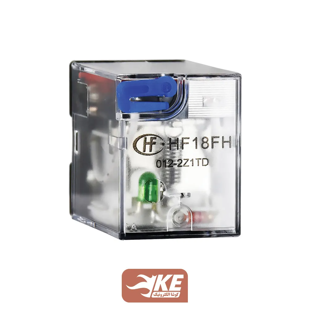 رله 12VDC دو کنتاکت 7 آمپر هونگفا HF18FH/012-2Z1TD