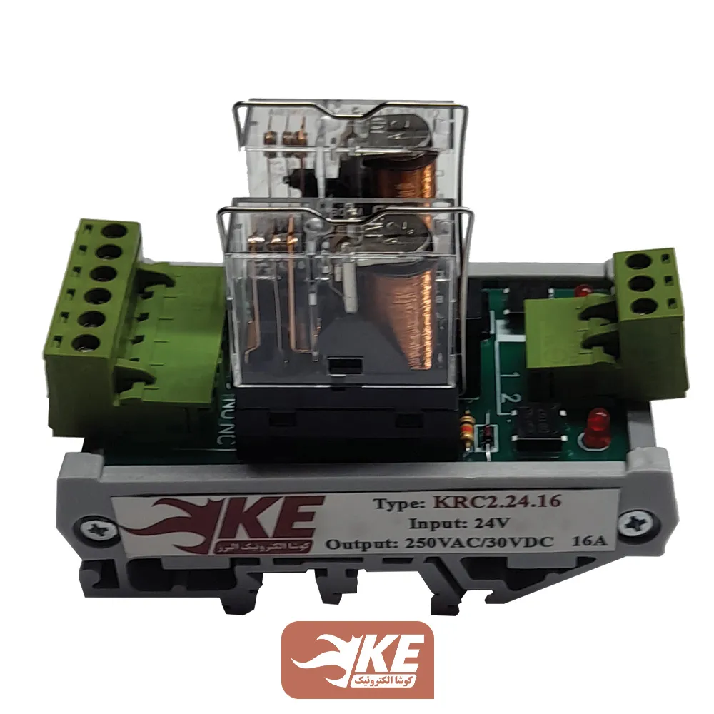 رله برد 16 آمپر 2 تایی کوشا الکترونیک سری KRC2.16 با رله امرون