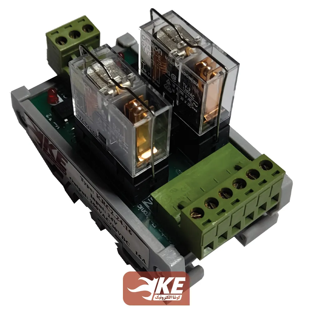 رله برد 16 آمپر 2 تایی کوشا الکترونیک سری KRC2.16 با رله امرون