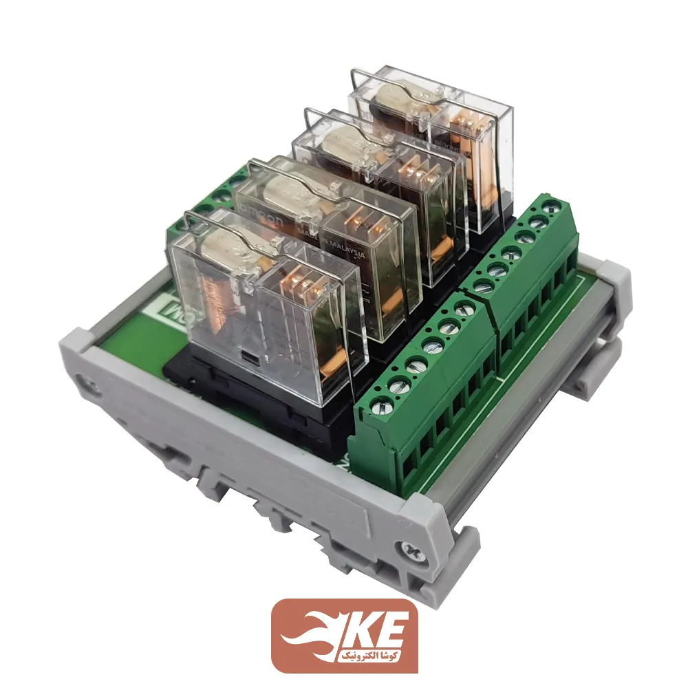 رله برد 16 آمپر 4 تایی 24 ولت کوشا الکترونیک سری KRC4.16 با رله امرون