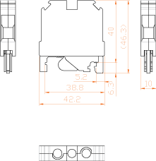 ابعاد ترمینال ریلی ارت پیچی 10 رعد مدل RETN10