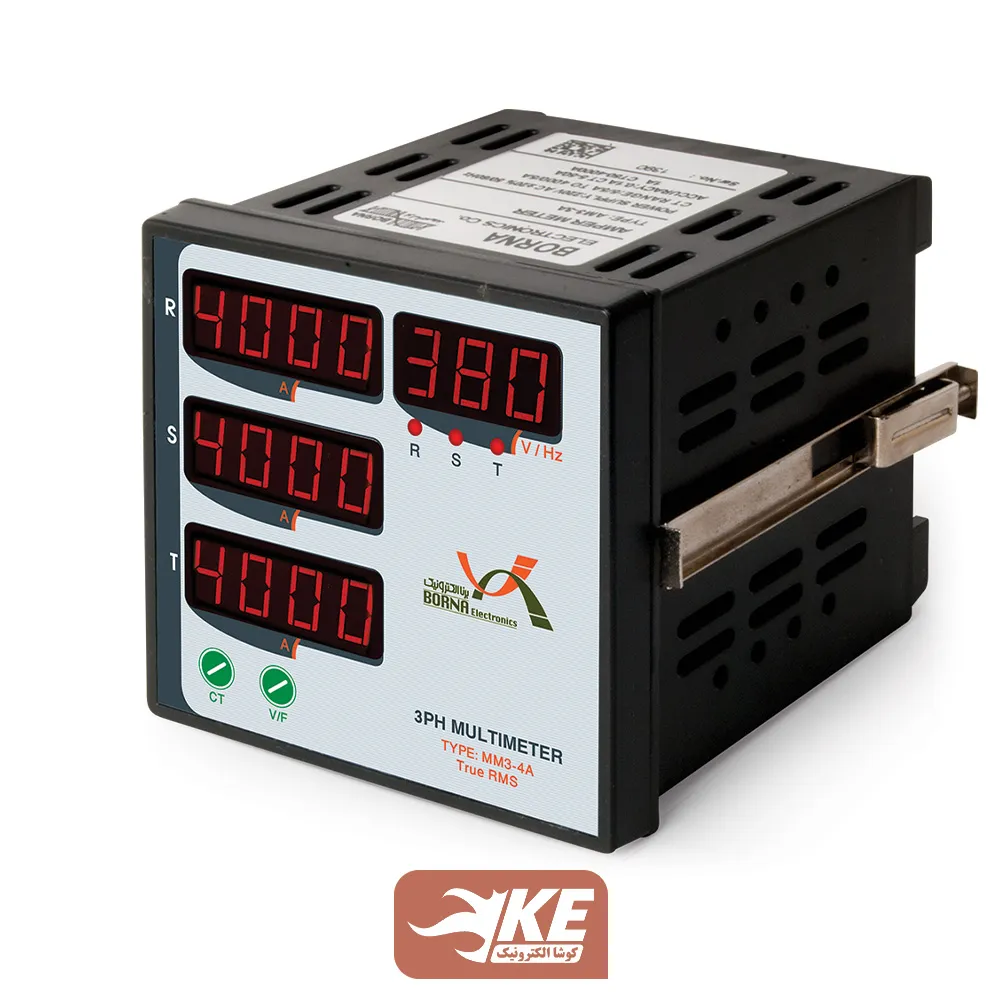 مولتیمتر سه فاز 4 نمایشگر برنا الکترونیک مدل MM3-4A