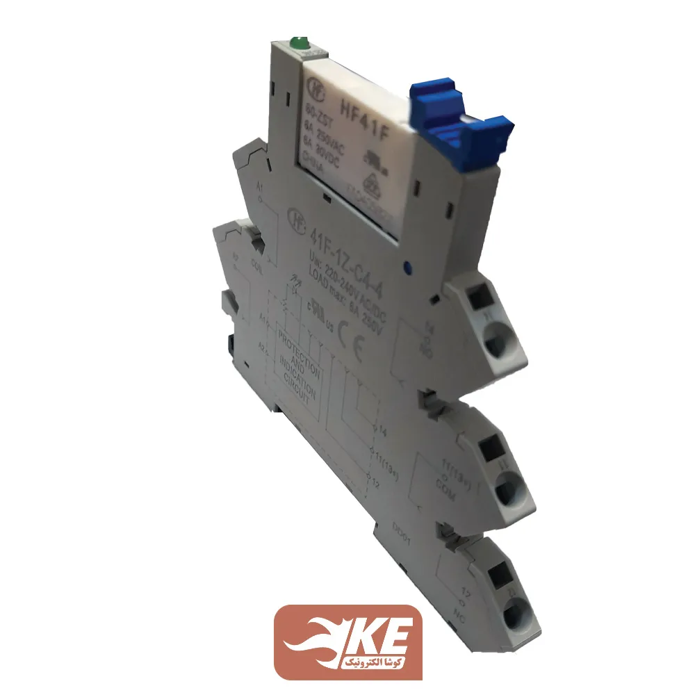 ماژول رله 230VAC تک کنتاکت 6 آمپر هونگفا 41F-1Z-C4-4-240