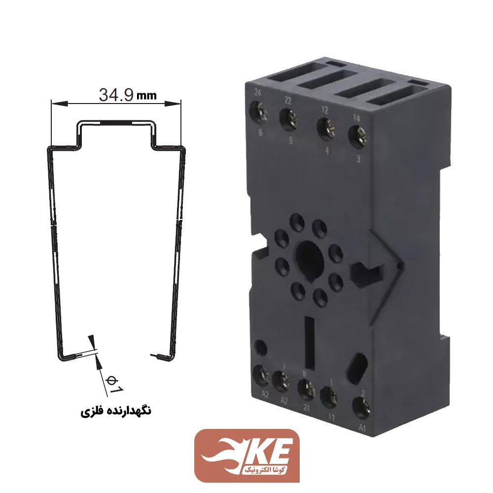 سوکت رله دو کنتاکت مخصوص رله‌های سری HF10F-2Z هونگفا مدل 10FF-2Z-C4-H1