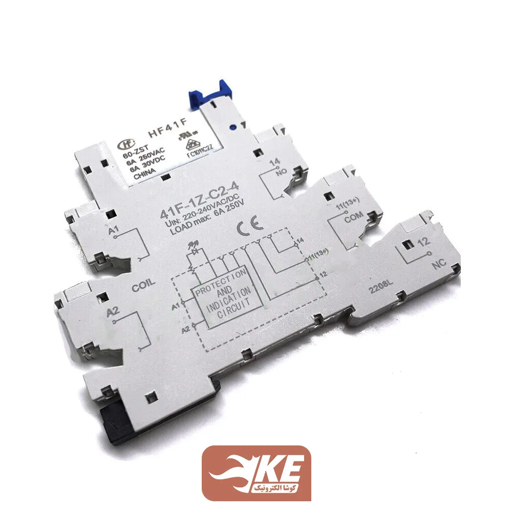 ماژول رله 230VAC تک کنتاکت 6 آمپر هونگفا 41F-1Z-C2-4-240