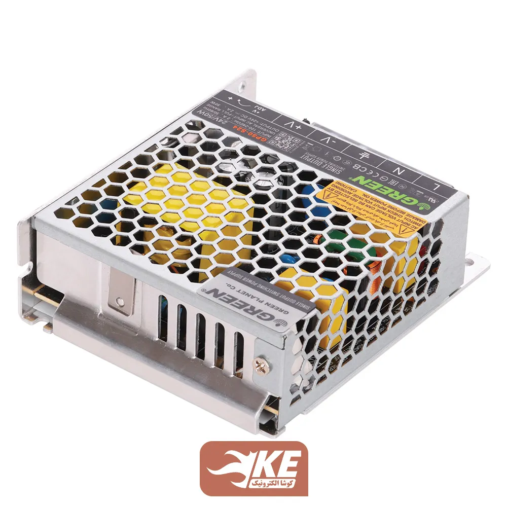 منبع تغذیه کف خواب 24 ولت 2 آمپر Green مدل GP50-S24