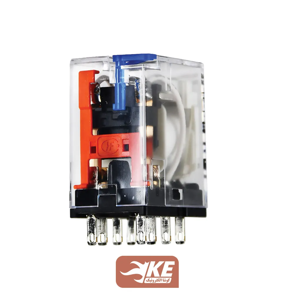 رله 24VDC دو کنتاکت 7 آمپر هونگفا HF18FH/024-2Z1TD