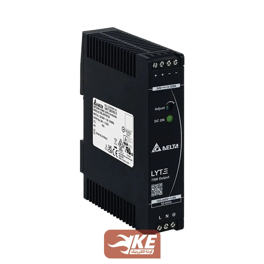 منبع تغذیه ریلی 24 ولت 3 آمپر دلتا مدل DRL-24V75W1AZ