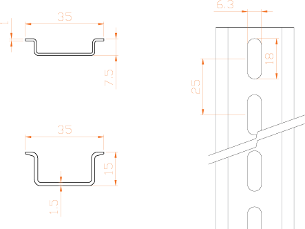 ابعاد ریل گالوانیزه رعد