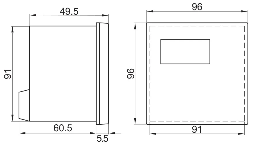ابعاد مولتی‌متر سه فاز سری ایمپریال برنا الکترونیک