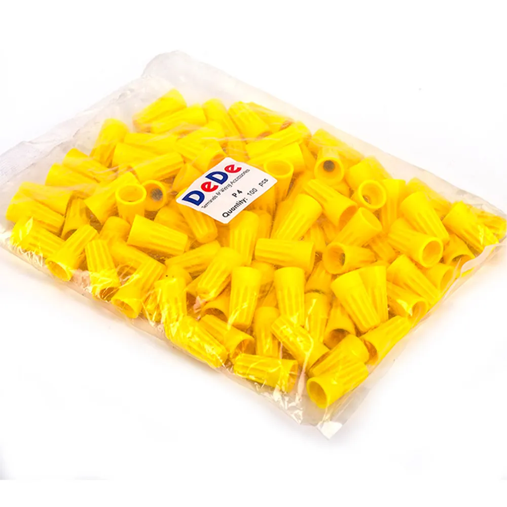 کانکتور پیچی زرد DeDe مدل P4 بسته 100 عددی