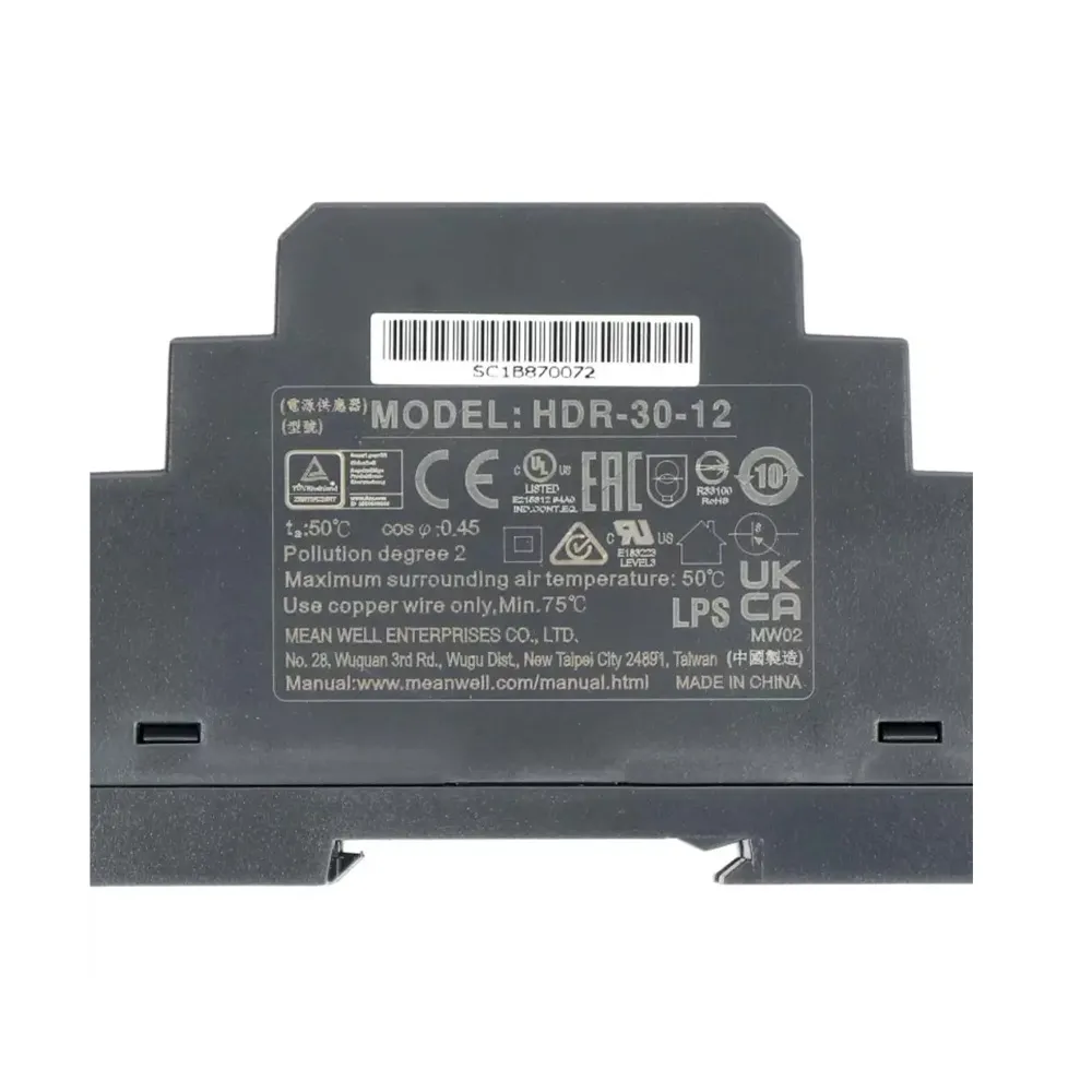 منبع تغذیه ریلی 12 ولت 2 آمپر MeanWell مدل HDR-30-12