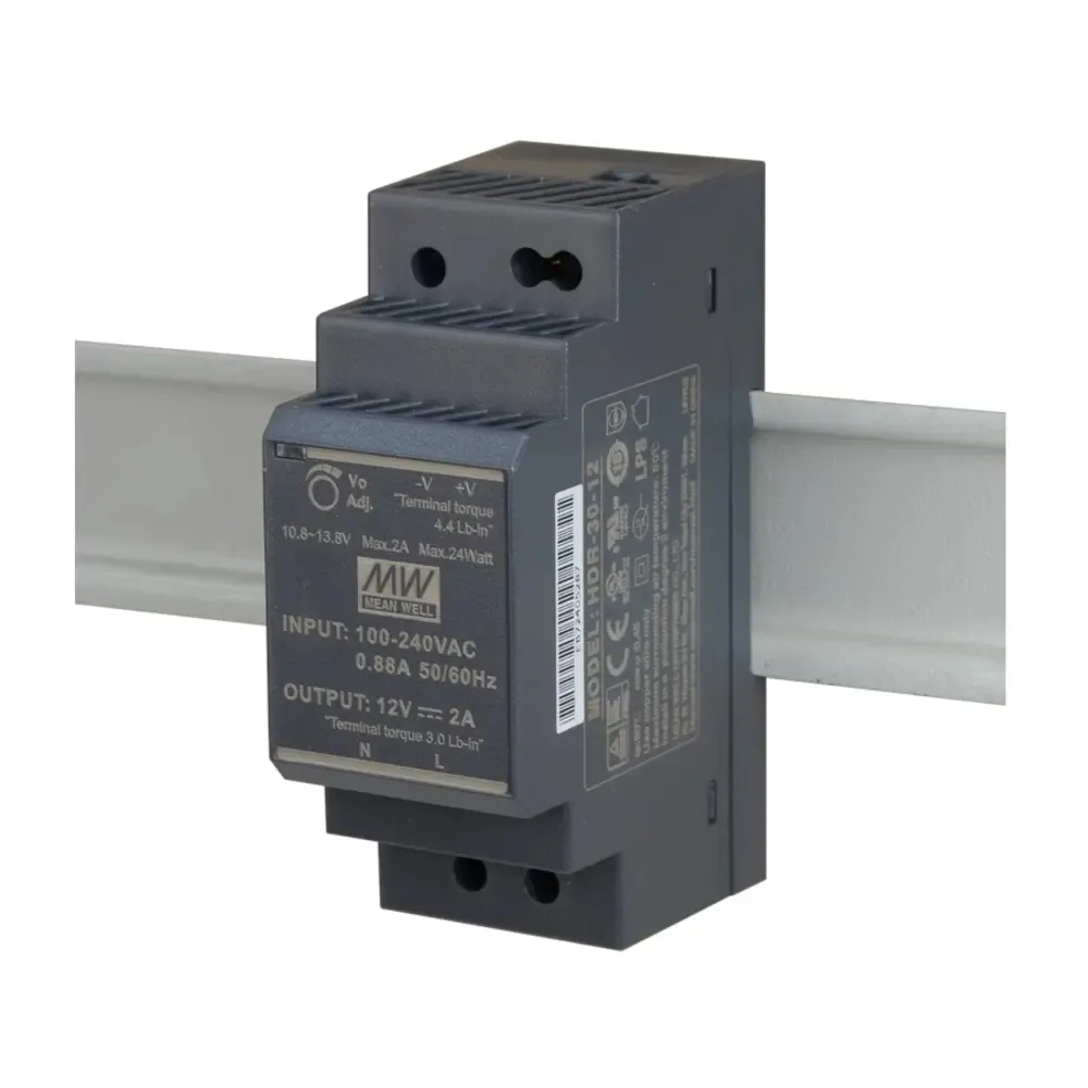 منبع تغذیه ریلی 12 ولت 2 آمپر MeanWell مدل HDR-30-12