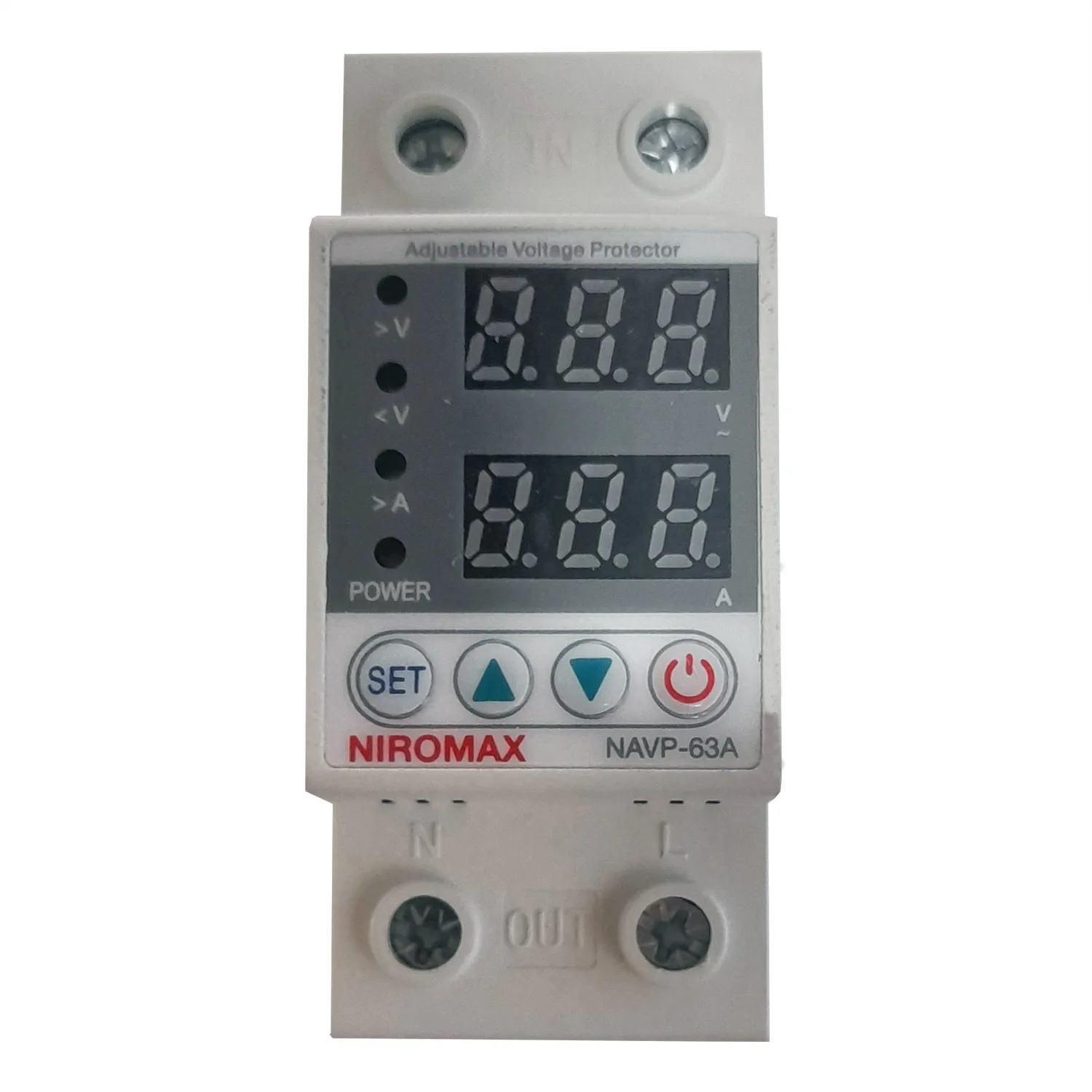 محافظ ولتاژ جریان تکفاز 63 آمپر نیرومکس مدل NAVP-63
