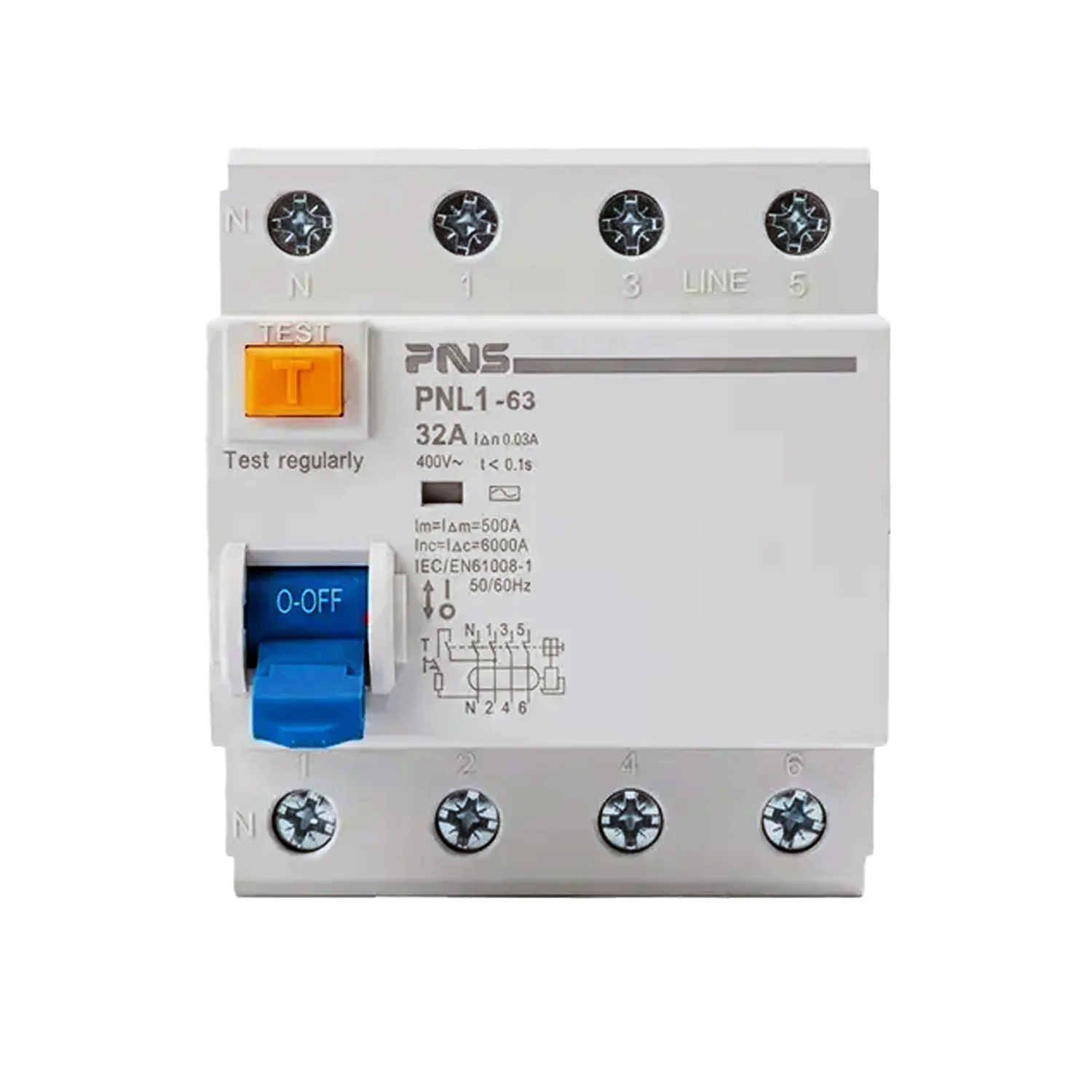 کلید محافظ جان چهار پل 32 آمپر PNS سری PNL-63