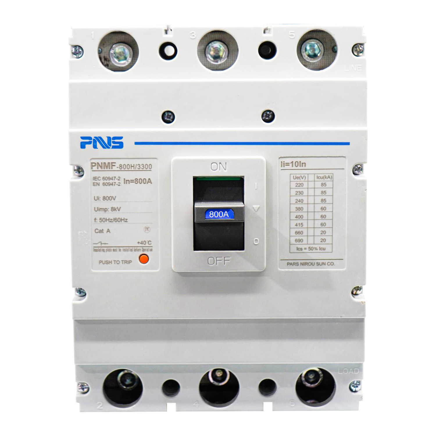 کلید اتوماتیک 800 آمپر فیکس PNS سری PNMF-800H/3P